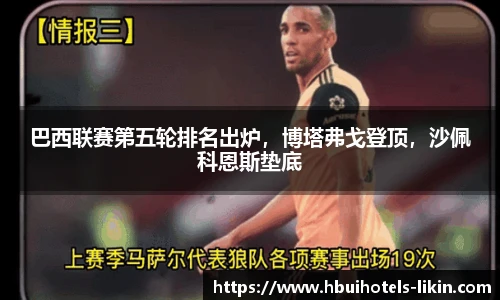 巴西联赛第五轮排名出炉，博塔弗戈登顶，沙佩科恩斯垫底